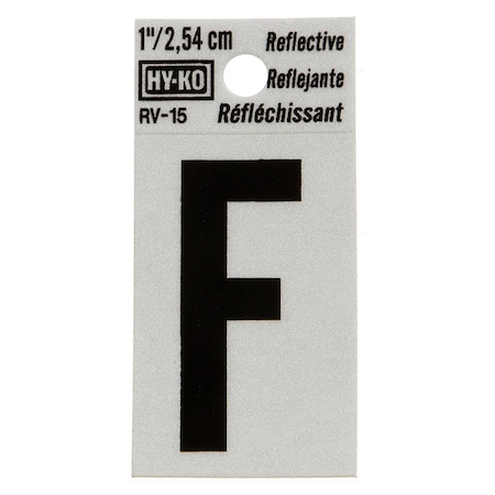 Hy-Ko 1.25In Reflective Letter F, 10PK B00379